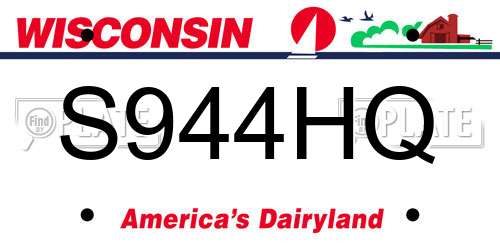 S944HQ Wisconsin License Plate
