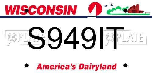 S949IT Wisconsin License Plate