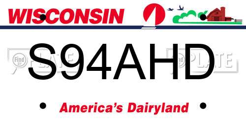S94AHD Wisconsin License Plate