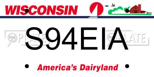 S94EIA Wisconsin License Plate