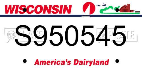 S950545 Wisconsin License Plate