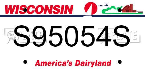 S95054S Wisconsin License Plate