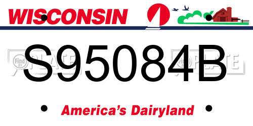S95084B Wisconsin License Plate