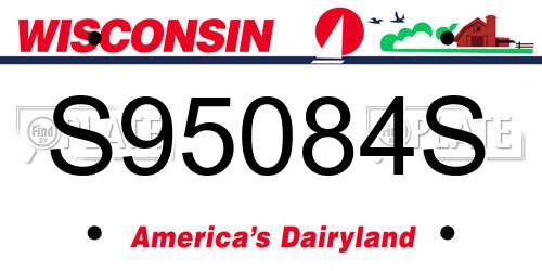 S95084S Wisconsin License Plate