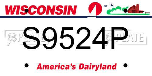 S9524P Wisconsin License Plate