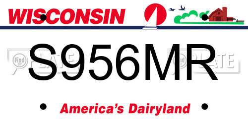 S956MR Wisconsin License Plate