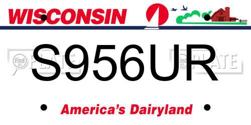 S956UR Wisconsin License Plate
