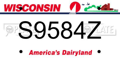 S9584Z Wisconsin License Plate
