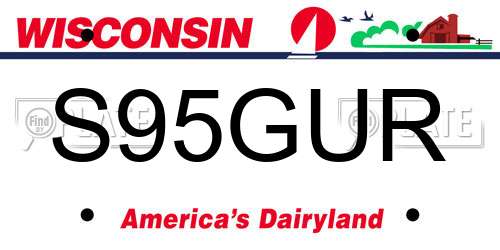 S95GUR Wisconsin License Plate