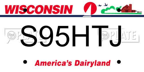 S95HTJ Wisconsin License Plate