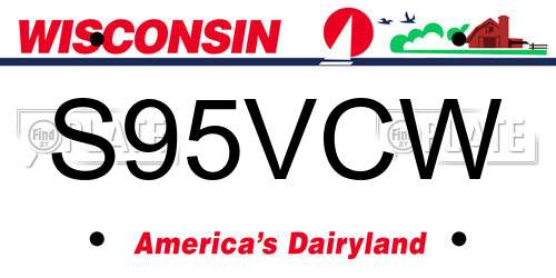 S95VCW Wisconsin License Plate