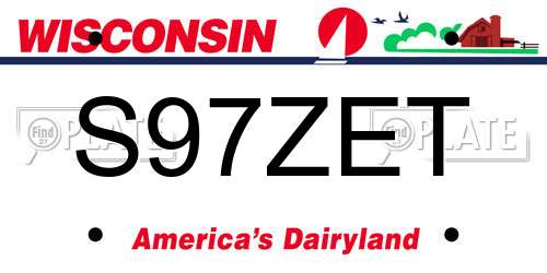 S97ZET Wisconsin License Plate