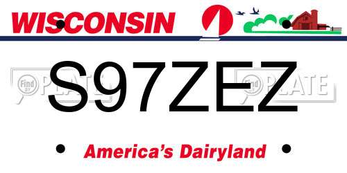 S97ZEZ Wisconsin License Plate