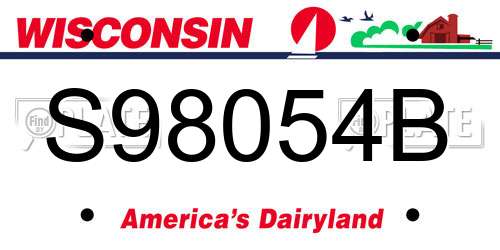 S98054B Wisconsin License Plate