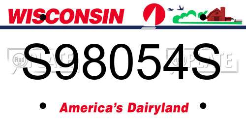 S98054S Wisconsin License Plate
