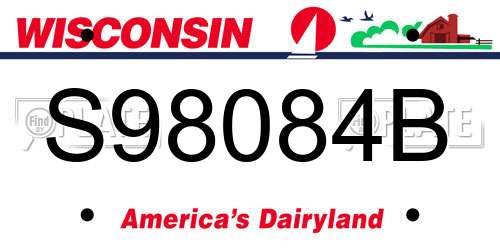 S98084B Wisconsin License Plate