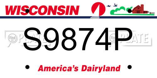 S9874P Wisconsin License Plate