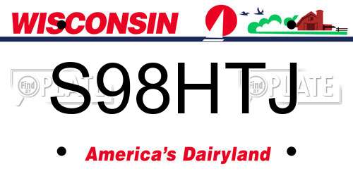 S98HTJ Wisconsin License Plate