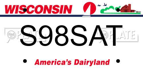 S98SAT Wisconsin License Plate