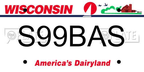 S99BAS Wisconsin License Plate