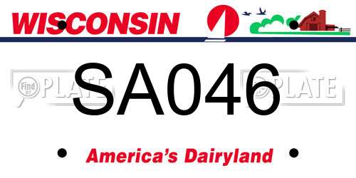 SA046 Wisconsin License Plate