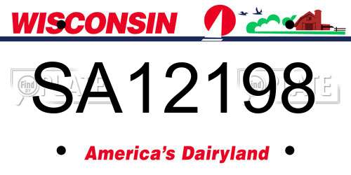 SA12198 Wisconsin License Plate