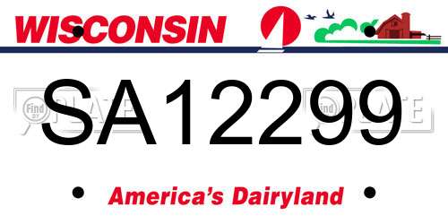 SA12299 Wisconsin License Plate