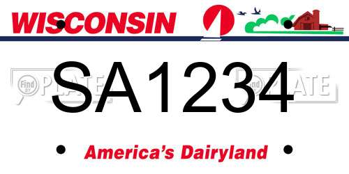 SA1234 Wisconsin License Plate