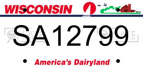 SA12799 Wisconsin License Plate