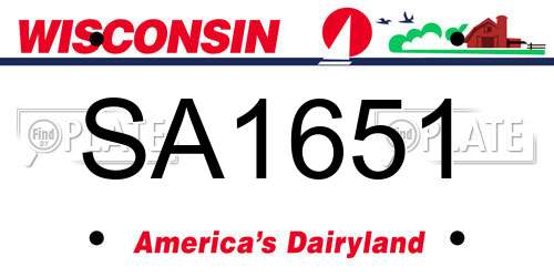 SA1651 Wisconsin License Plate