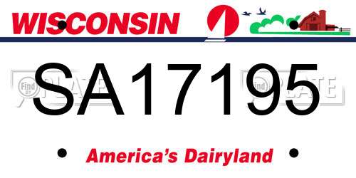 SA17195 Wisconsin License Plate