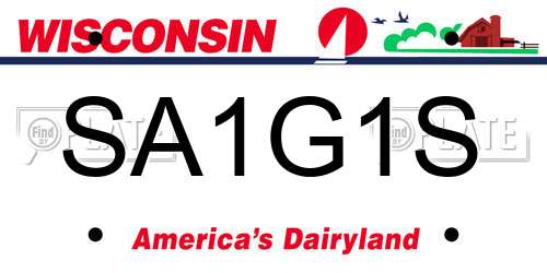 SA1G1S Wisconsin License Plate