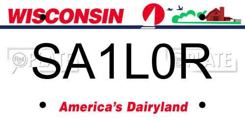 SA1L0R Wisconsin License Plate