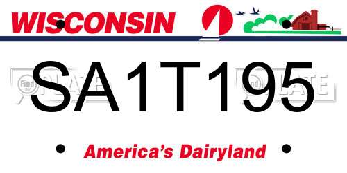 SA1T195 Wisconsin License Plate