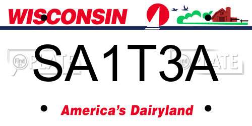 SA1T3A Wisconsin License Plate