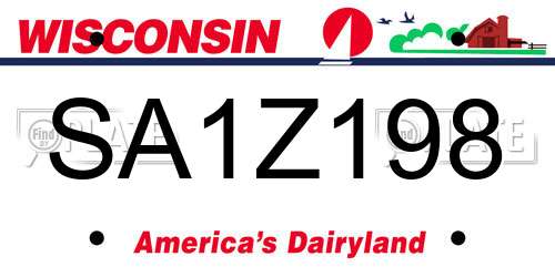 SA1Z198 Wisconsin License Plate