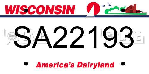 SA22193 Wisconsin License Plate