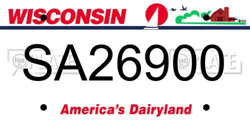 SA26900 Wisconsin License Plate