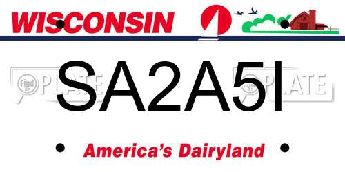 SA2A5I Wisconsin License Plate