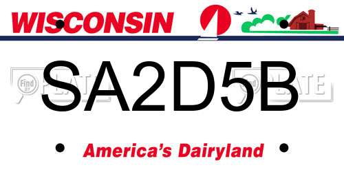 SA2D5B Wisconsin License Plate