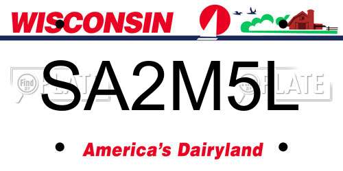 SA2M5L Wisconsin License Plate