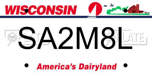 SA2M8L Wisconsin License Plate
