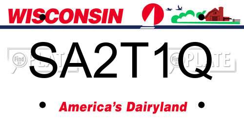 SA2T1Q Wisconsin License Plate
