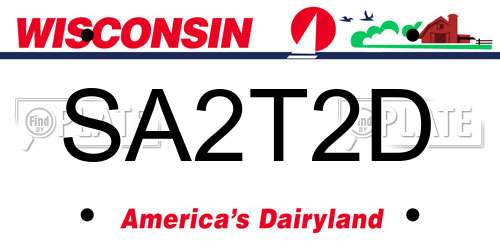 SA2T2D Wisconsin License Plate