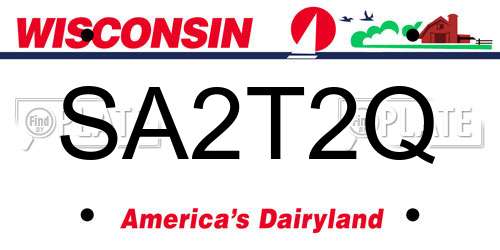 SA2T2Q Wisconsin License Plate