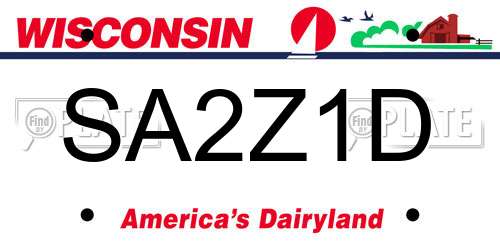 SA2Z1D Wisconsin License Plate