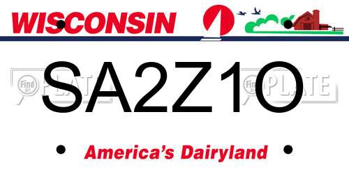 SA2Z1O Wisconsin License Plate