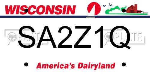 SA2Z1Q Wisconsin License Plate