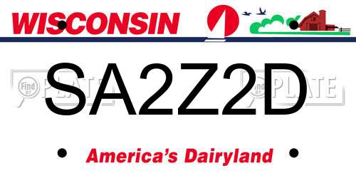 SA2Z2D Wisconsin License Plate