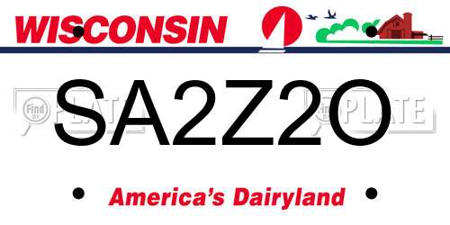 SA2Z2O Wisconsin License Plate